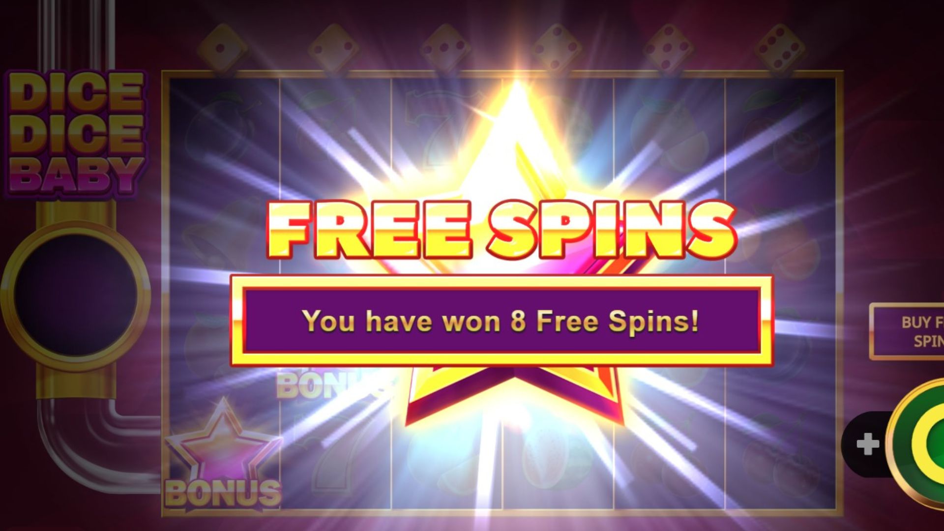 bonus freespin slot dice dice baby