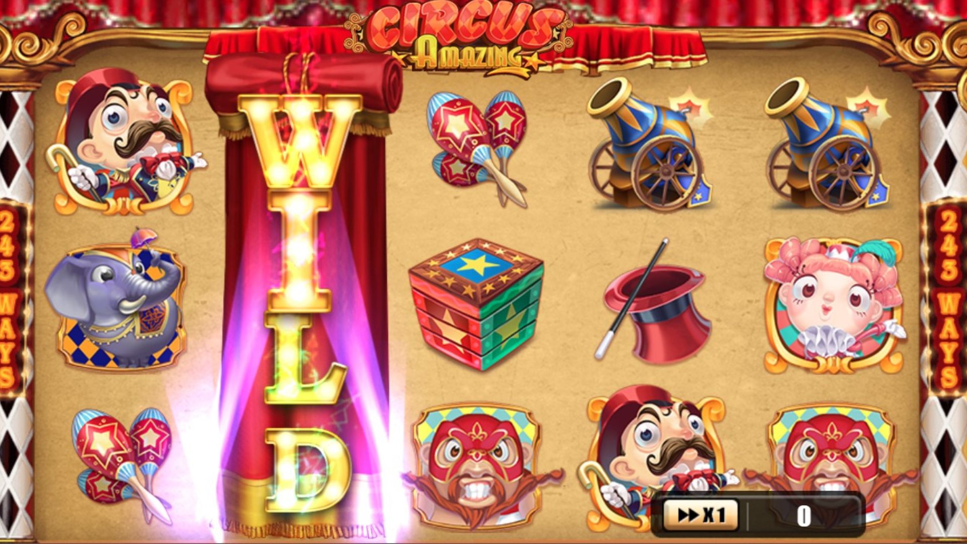 tampilan game slot amazing circus