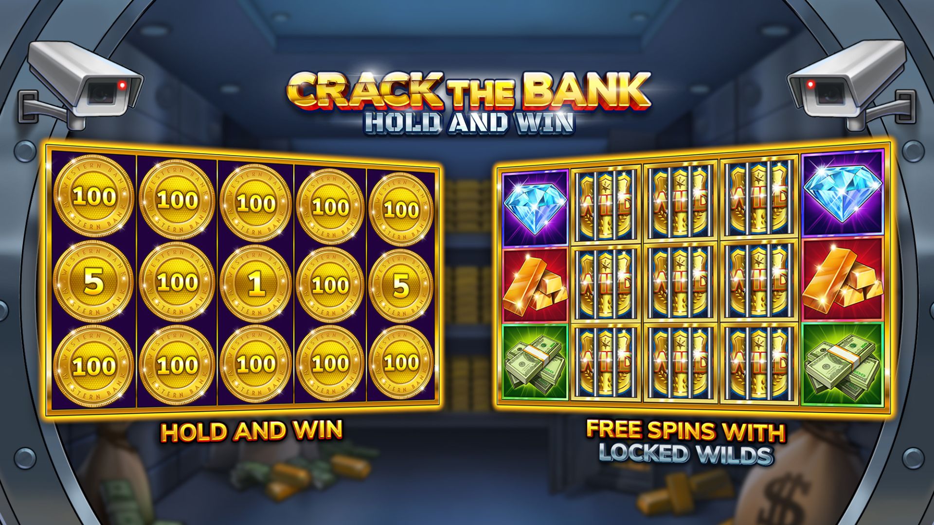 tampilan game slot crack the bank hold and win