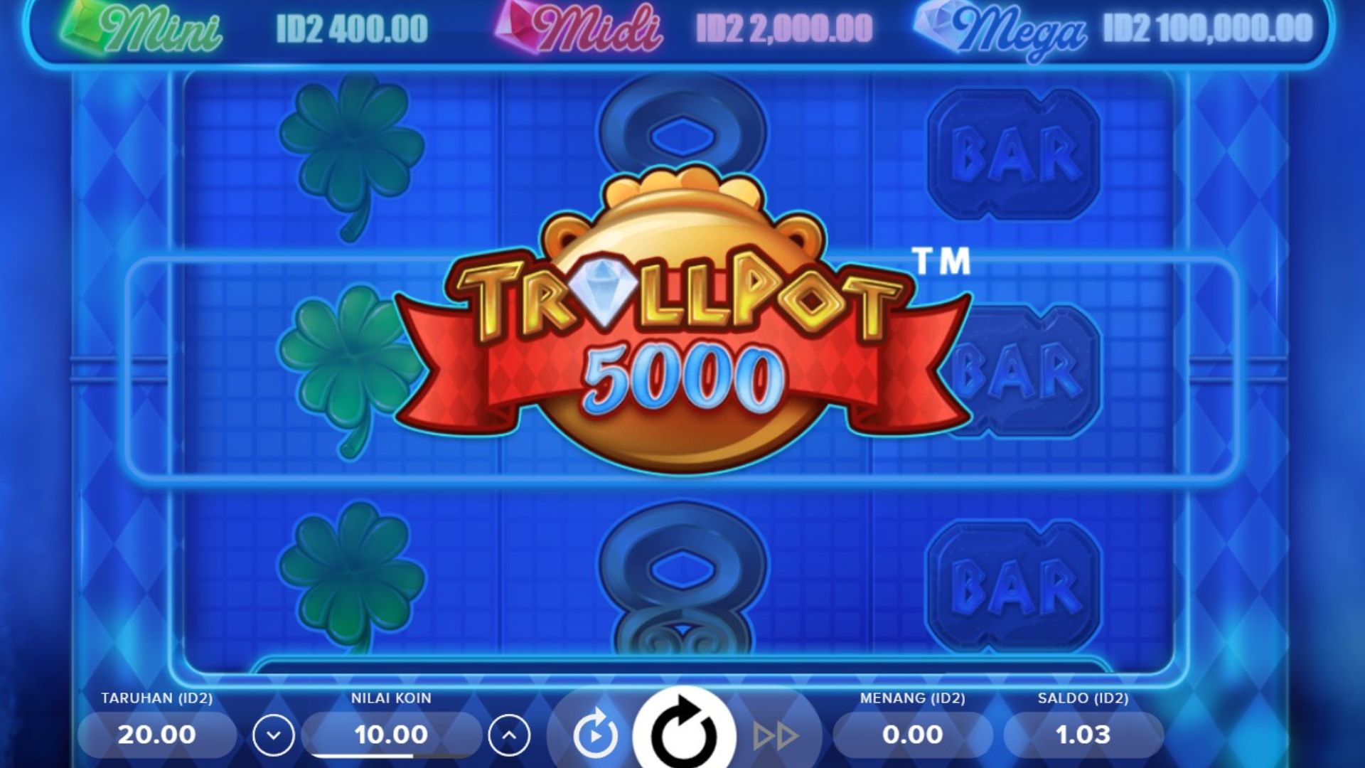tampilan game slot trollpot 5000